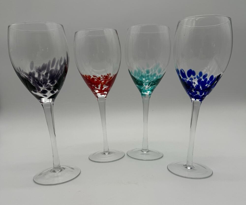 Splatter Elegant Holiday Wine Glasses Set of 4 Unbranded